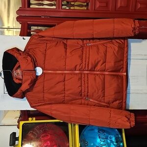 NWT Whales Tail Performance Outerwear Girls Burnt Orange Hooded Puffer Jacket M